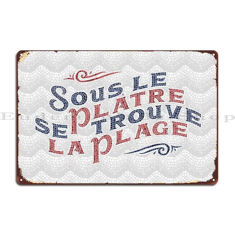 

Металлические знаки La Plage, дизайнерские тарелки для кухни, паба, ретро-печать, жестяной плакат