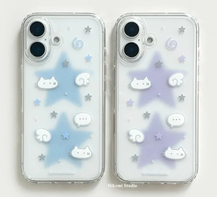 Фото Чехол для телефона Clmj Korean ins Cat Wings Star для Samsung Galaxy A37 A57 A16 A17 A36 A26 A56 A55 A35 A25 A15 A54 A24 A14 A13 4G 5G №2