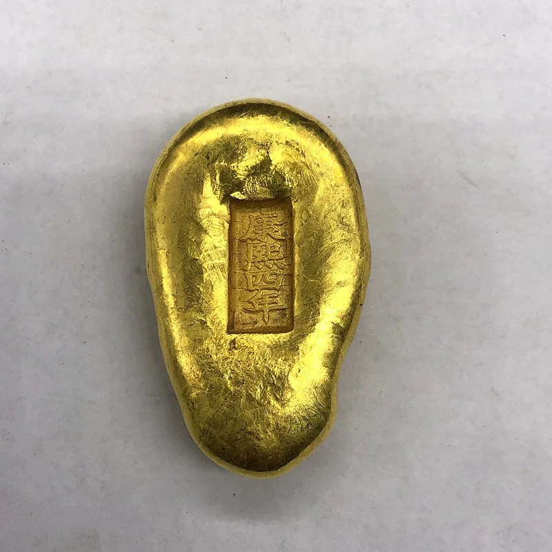 Коллекция древних монет Антикварный Daqing Kangxi Year Тыква Золотой слиток