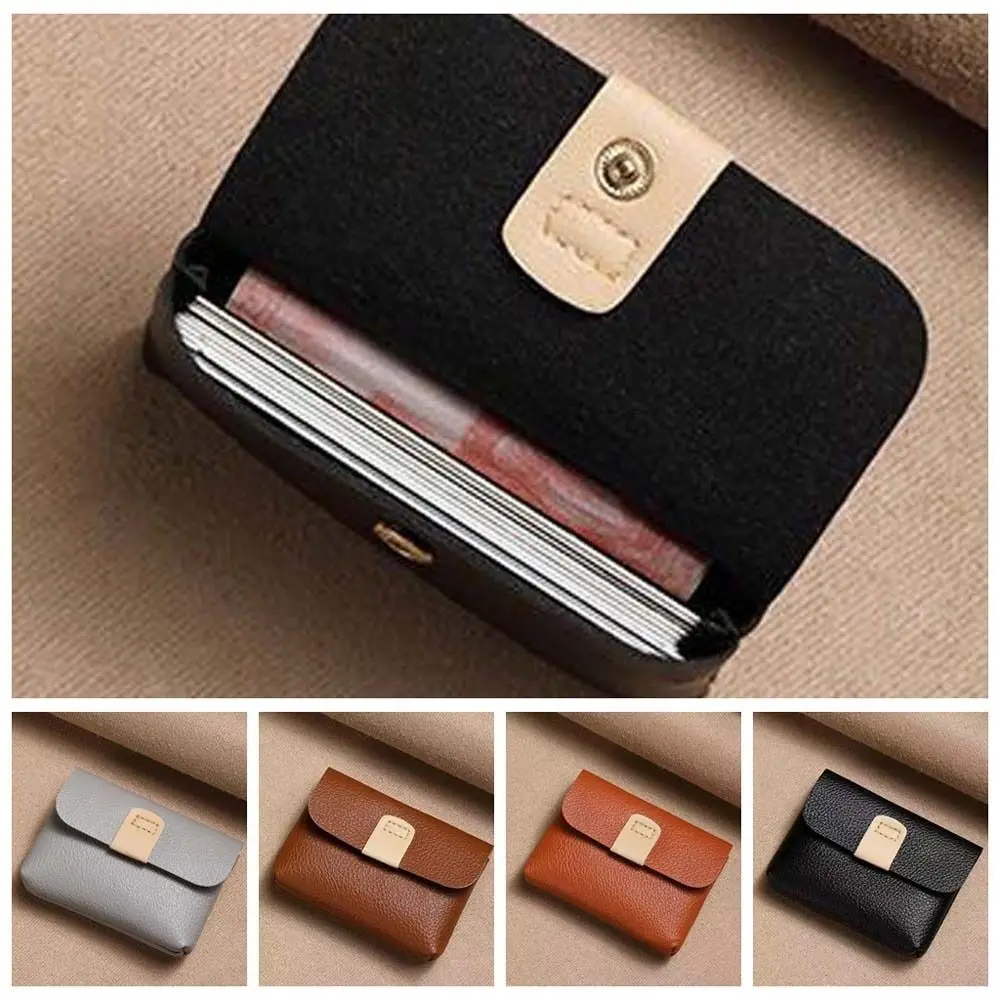 

Solid Color Short Coin Purse Waterproof Korean Style ID Credit Card Holder Handbag Earphone Bag Small Leather Wallet Shopping