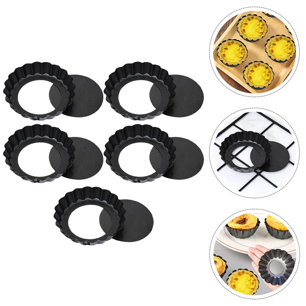 

5 Pcs Cake Stencil Cooking Tart Molds Stainless Steel Griddle Muffin Tin Cookie Molds Tart Tins Mould Egg Cake Round Hinged Pan