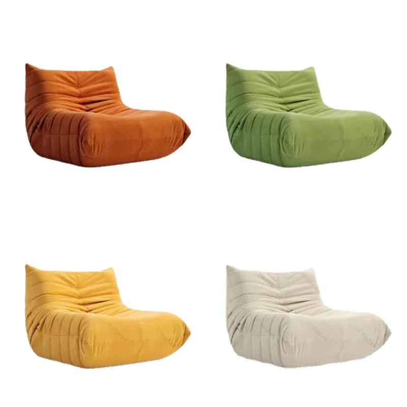 

ZL Sofa Lazy Recliner Caterpillar Sponge Dove Velvet Bedroom Balcony Tatami