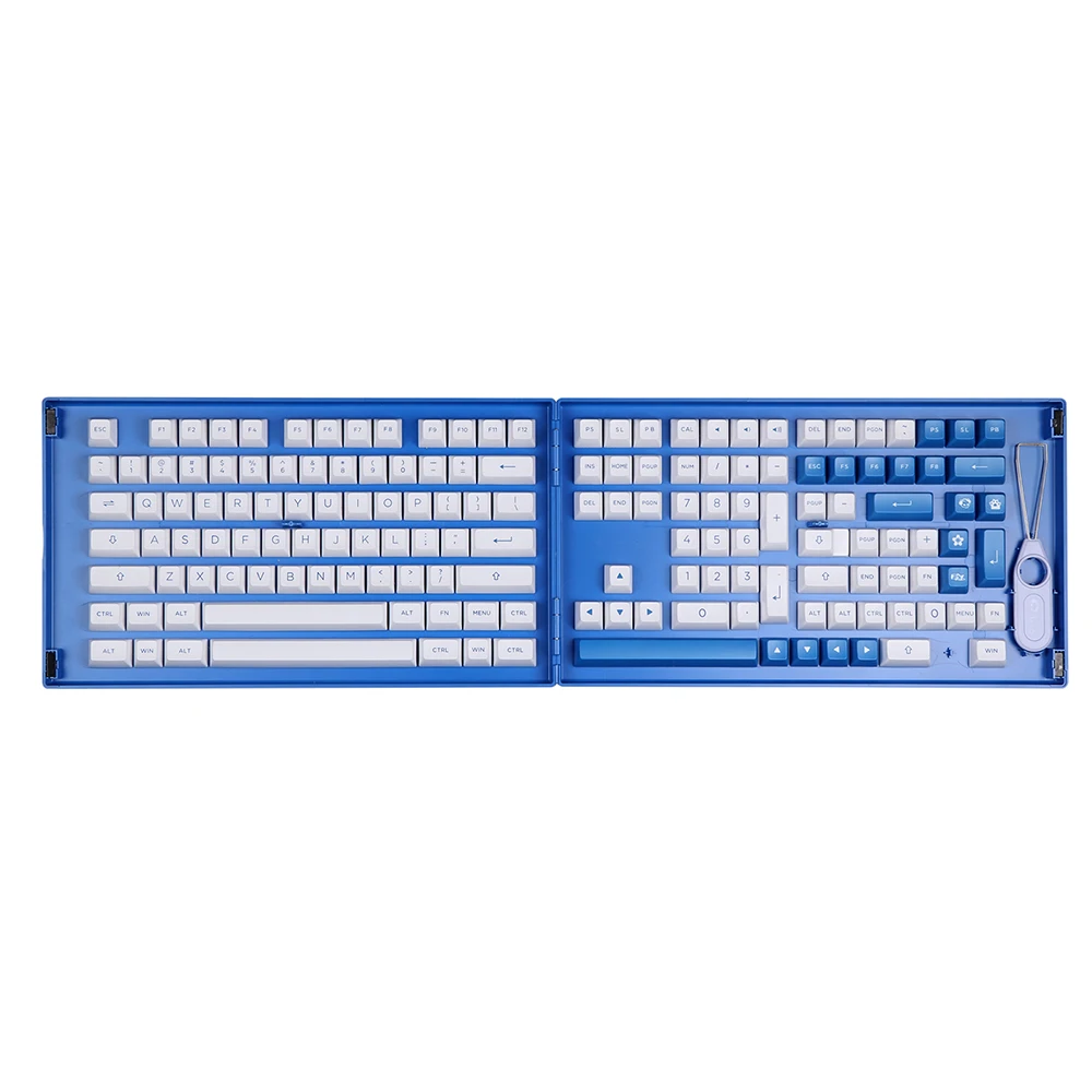 AKKO 197-Key Blue on White Keycaps Doube-Shot PBT ASA Profile Set Mechanical Gaming Keyboard MX-Clone Switches