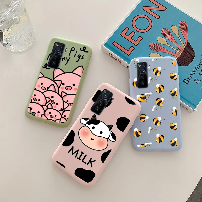 

For VIVO IQOO 5 Case Cute Cartoon Animal Shell For VIVO IQOO 3 5 7 Pro Case Fashion Painted Silicone Soft TPU Matte Phone Cover