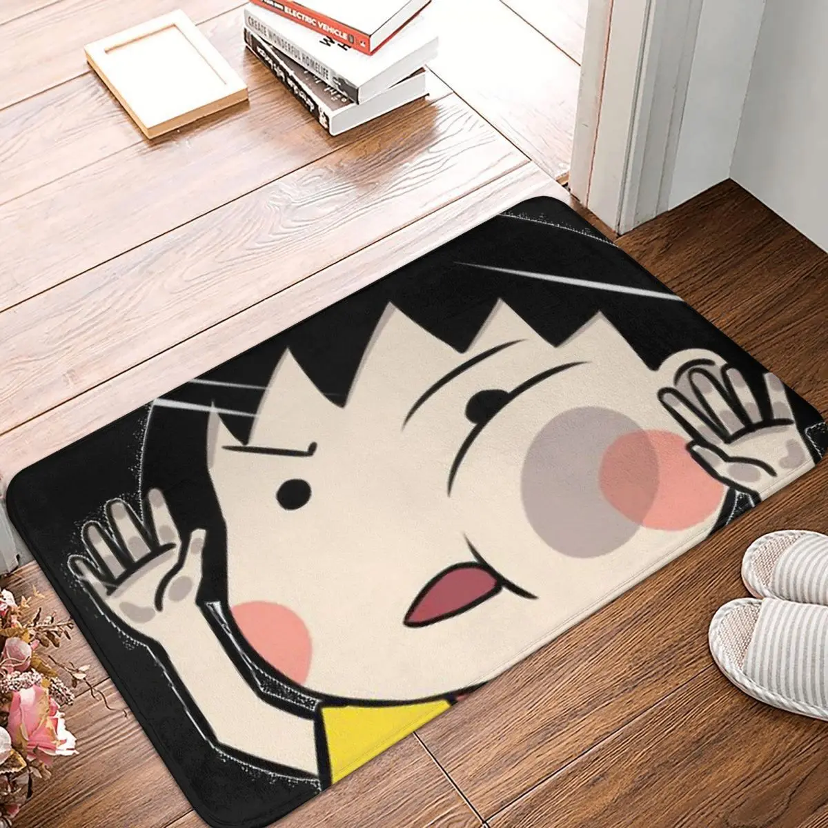 

Chibi Maruko-chan Cute Girl Non-slip Doormat Living Room Mat Kawaii Hallway Carpet Welcome Rug Bedroom Decor
