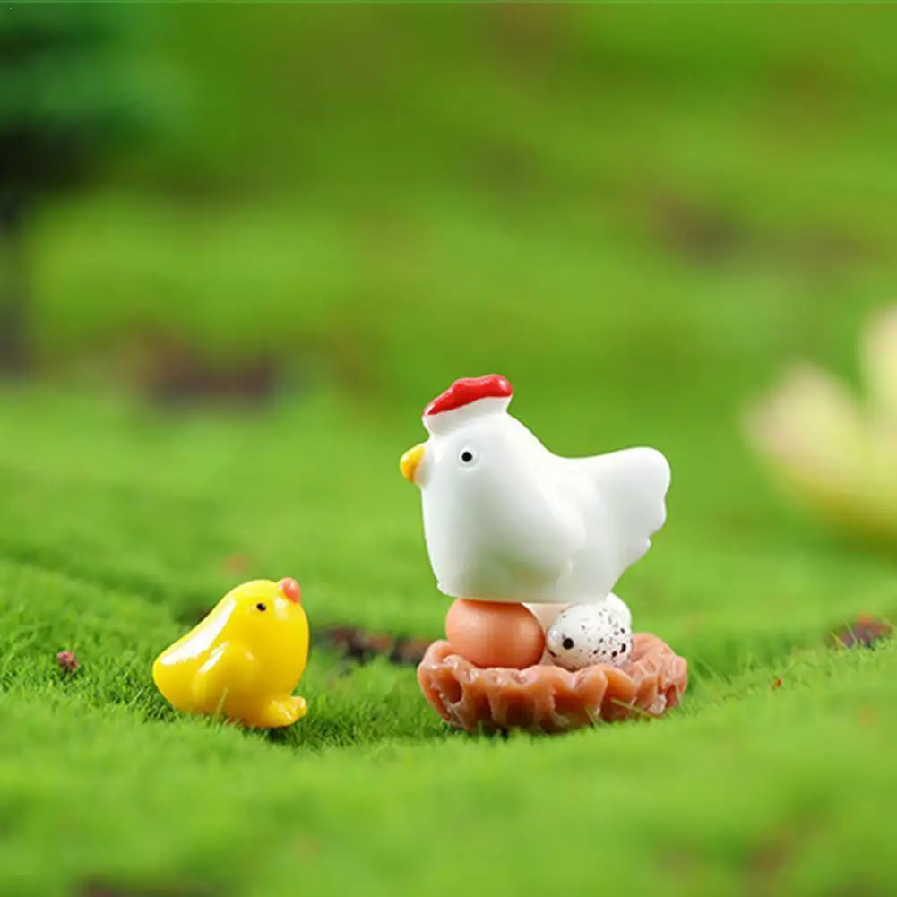 

1Pcs Chick Hen Nest Egg Figurine Miniatures Home Decor Kawaii Easter Accessories Decoration Cute Decoration Garden Decor D3U4