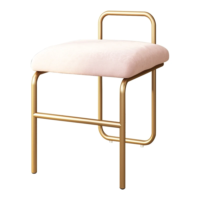 

zq Nordic Iron Makeup Stool Dressing Stool Modern Cosmetic Chair Bedroom and Household Backrest Simple Stool