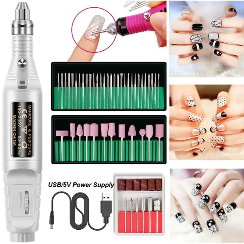 

Electric Nail Drill Machine Set Grinding Equipment Mill For Manicure Pedicure Professional Strong Nail Polishing Tool LEHBS-011P