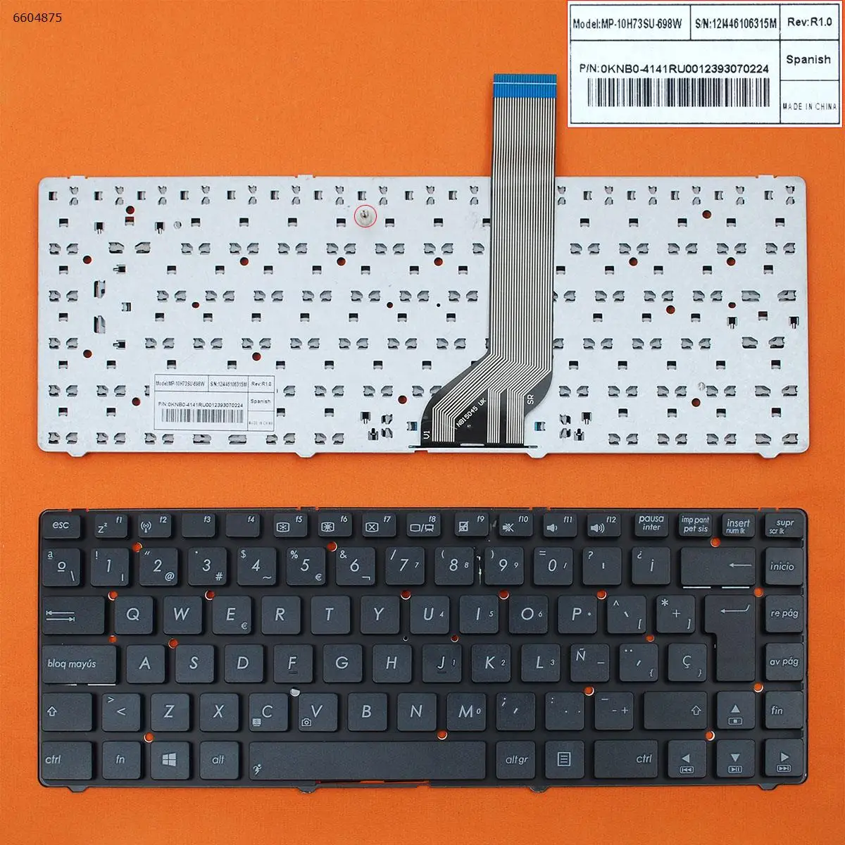 

SP Laptop Keyboard for Asus A45V K45V A85V R400 K45VD A85 R400V BLACK Without FRAME Without foil