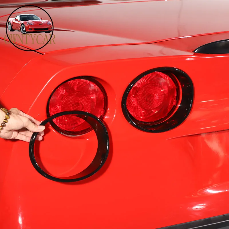 

Задний фонарь автомобиля для Chevrolet Corvette C6 2005-2013 ABS, черный/серебристый, декоративное кольцо, аксессуары для модификации автомобиля