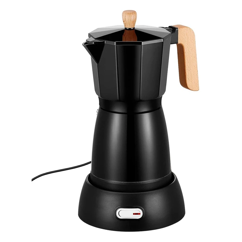 

1 Piece Coffee Pot Electric Coffe Maker 6 Cup Espresso Coffee Maker Black Electricas Italian Coffee Pot Espresso Makers EU Plug