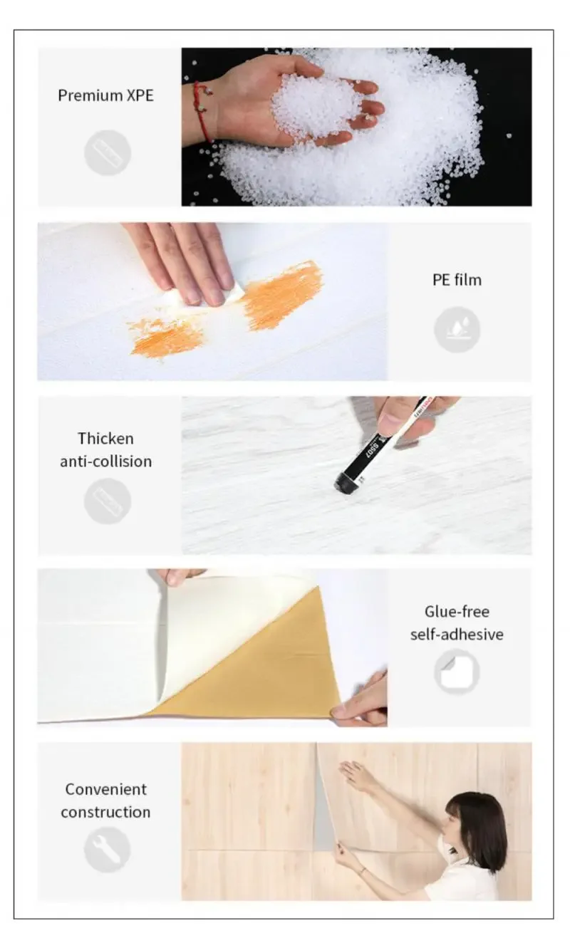 Foam 3D Wall Stickers Brick Self Adhesive Wallpaper Panels Home Decor Living Room Bedroom Decoration Bathroom Sticker