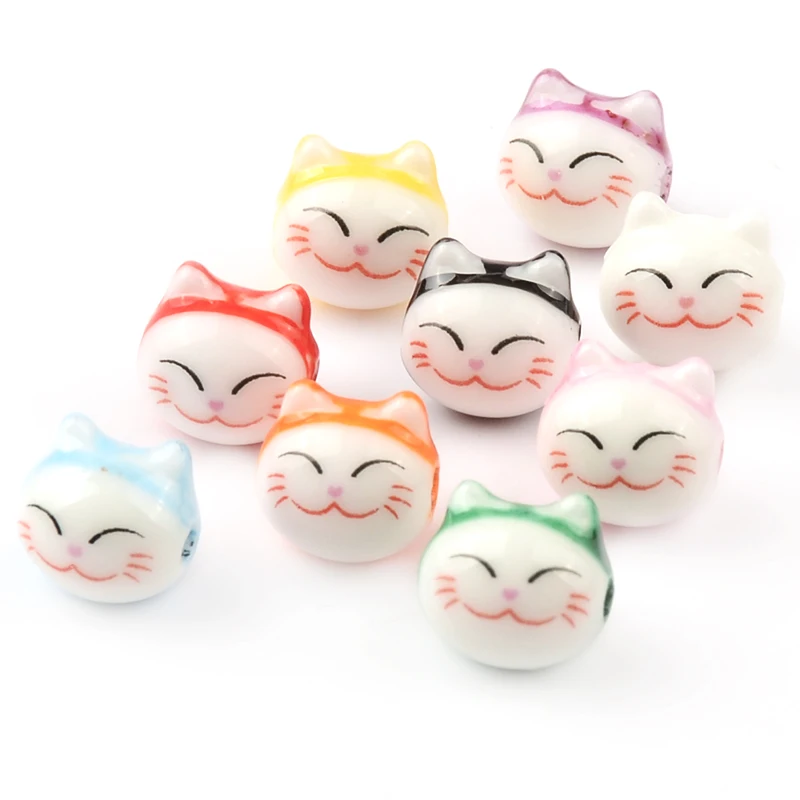 

New 9mm Handmade Kitten Head Mini Beads for Jewelry Making Diy Men Women Bracelet Spacer Beads Accessory