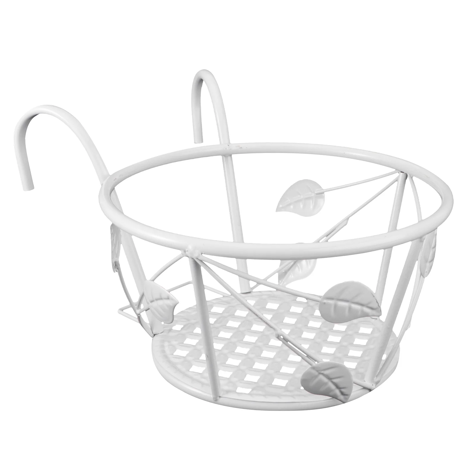 

Flower Pot Shelf Indoor Hanging Planters Garden Basket Fence Floral Stand Support Porch Balcony
