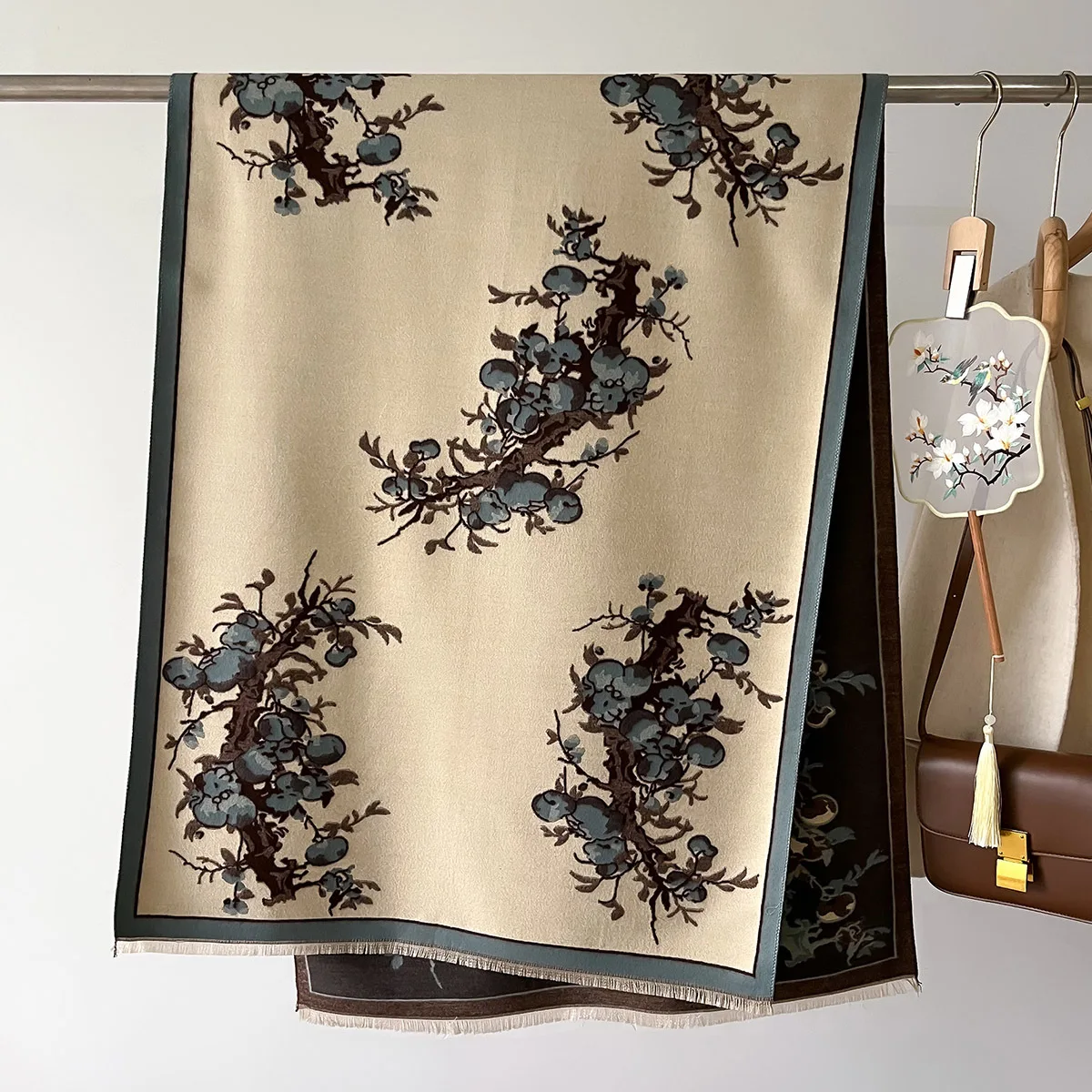 Осенне-зимний шарф женский уличный теплый большого размера толстая шаль с