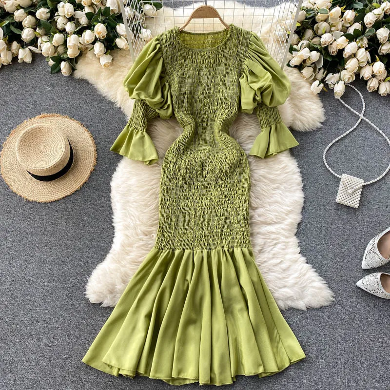 

Новинка лета 2021, женское дизайнерское нишевое платье с длинным рукавом