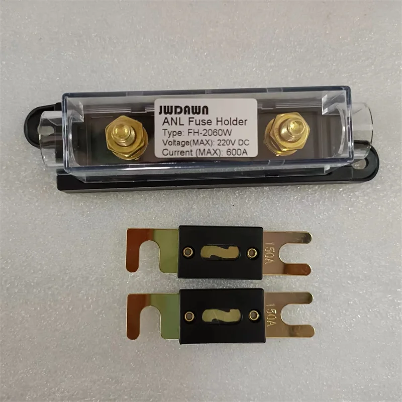 

1Pc ANL Fuse Holder Block + 2Pcs 150A 150 Amp ANL Fuse Golf Cart Stud Bolt on Fuse Forklift Controller Charger Pallet Truck Car