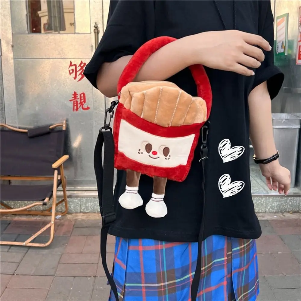 

Doll Plush French Fries Handbag Casual Cartoon Crossbody Bag Plush Toy Shoulder Bag Girl