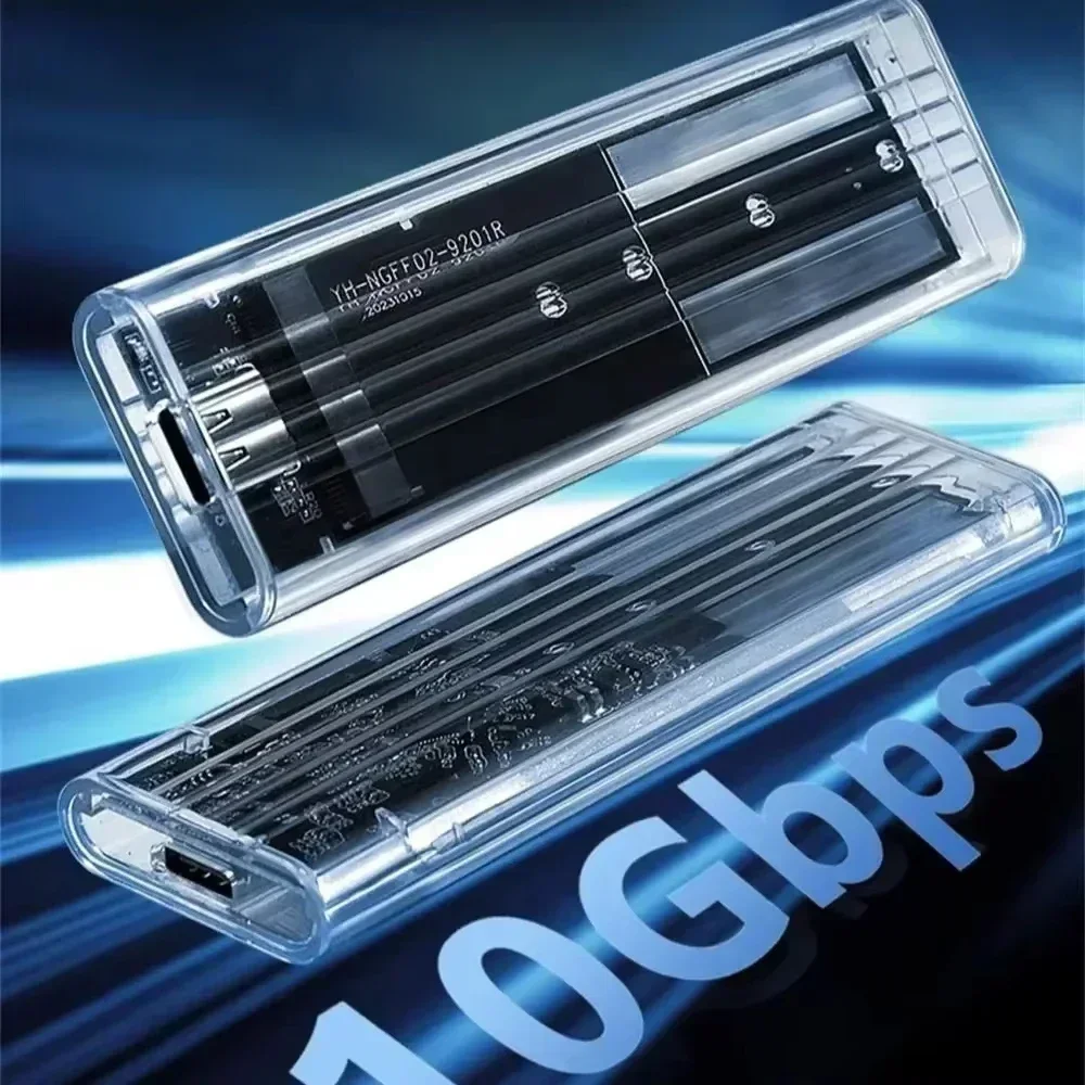 Фото Протокол M.2 NVME PCIe NGFF SATA SSD Case Clear USB Type C 5/10 Гбит/с PCI-E M2 SSD Прозрачный внешний корпус Коробка для жесткого диска №2