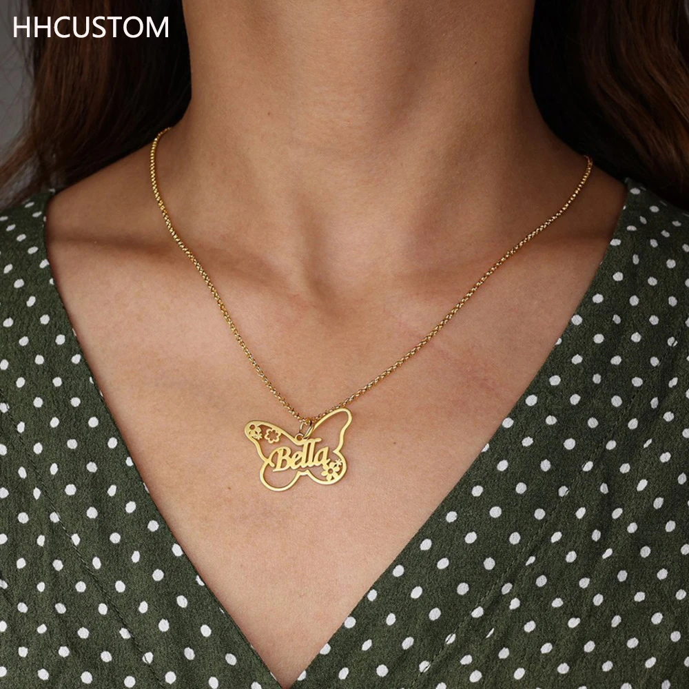 

Ожерелье с именем бабочки из нержавеющей стали