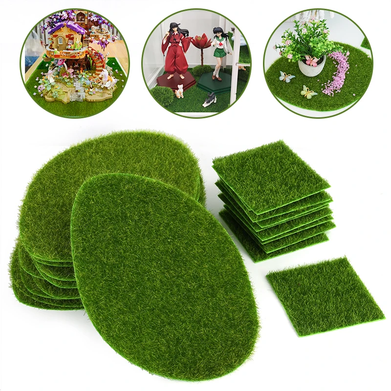 

Artificial Grass Fake Lawn Simulation Miniature Fairy Garden Ornaments Dollhouse DIY Craft Figurine Plant Pot Garden Decorations