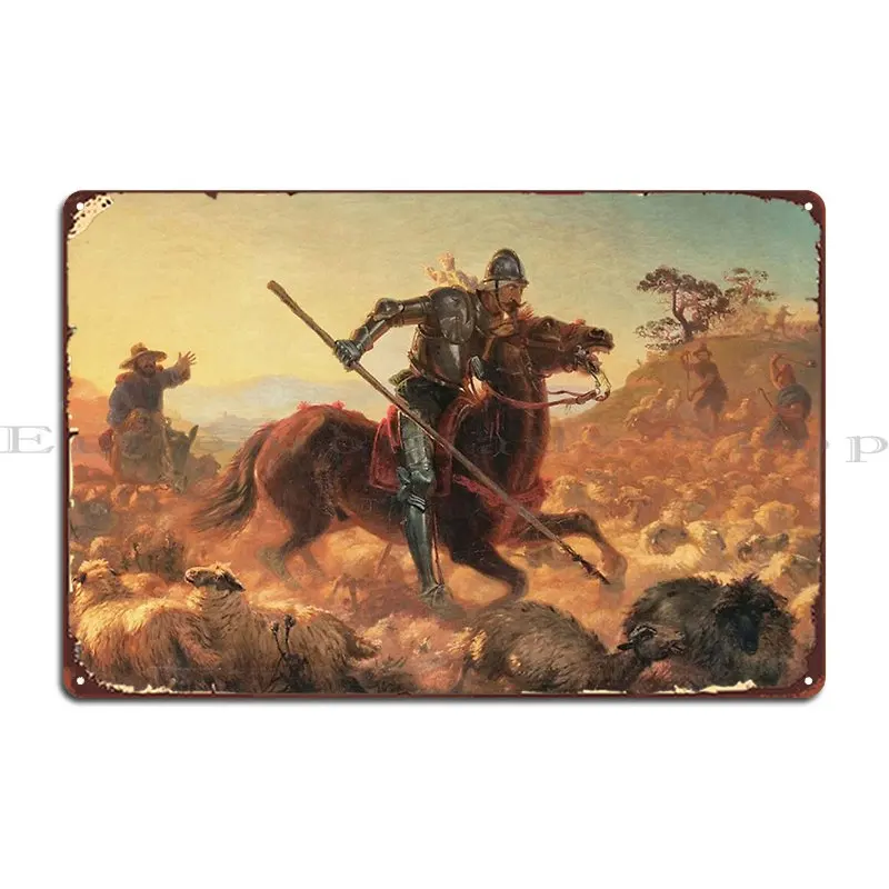 Металлическая табличка Don Quixote In Action
