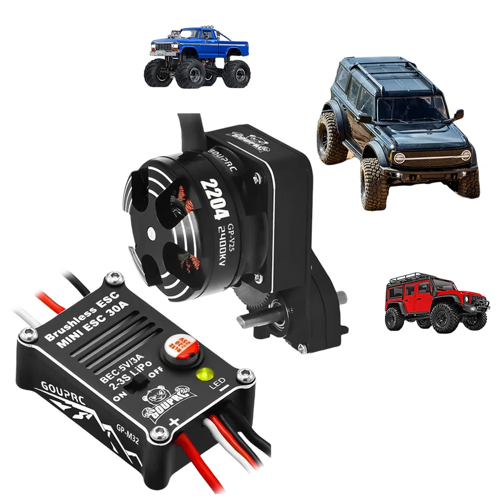 Бесщеточный двигатель Outrunner 2204 2400 кВ с трансмиссией и ESC для SCX24 RC Crawler Axial 1/24 Car Truck