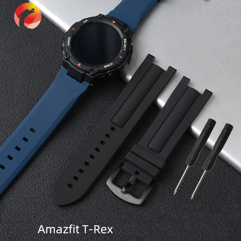 Silikon Gummi Uhr Band Für Amazfit T-Rex Huami Tyrannosaurus Rex Outdoor-Sport Armband 24mm Kerbe Spezielle Interface armband