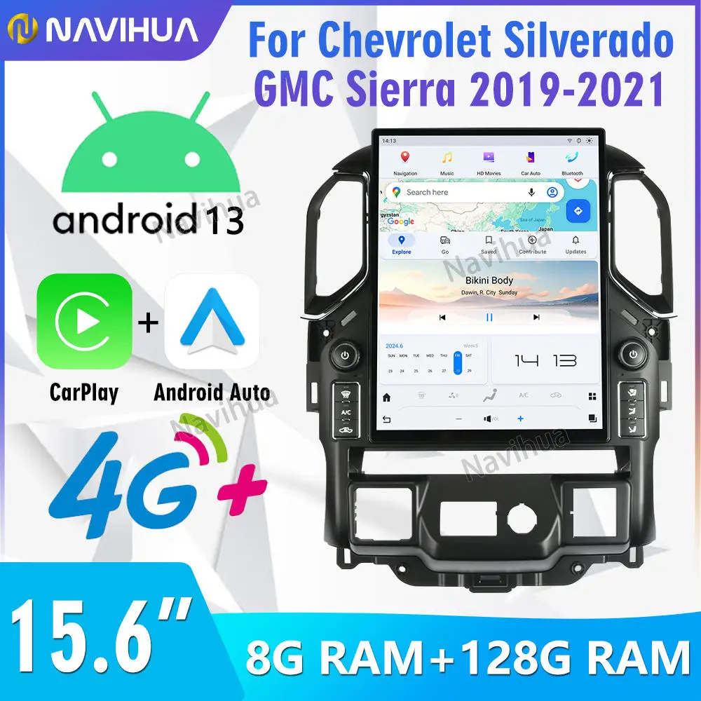 Автомобильная Мультимедийная система Navihua в стиле Tesla GPS-навигация радио для Chevrolet