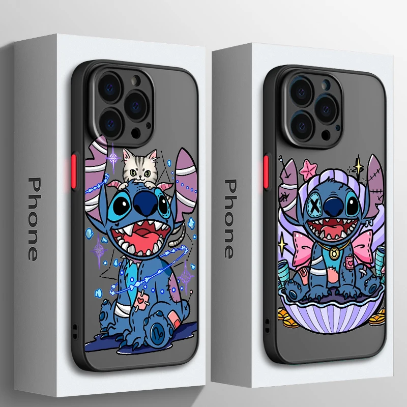 

Love Stitch Lilo Angel For Apple iPhone 15 14 13 12 11 Mini Pro Max 8 7 6S 6 XR X XS Plus Frosted Translucent Phone Case Cover