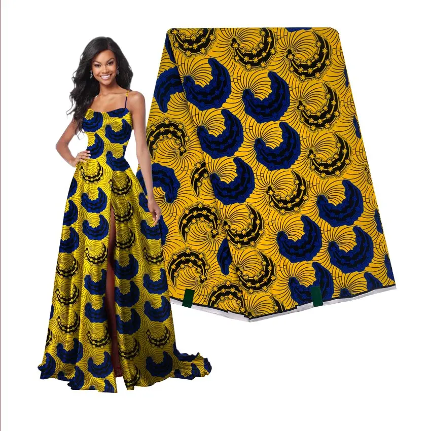 

Big Promotion Ankara African Gorgeous Unique Printed African Real Wax Print Cloth Abrasion-Resistant Party Dress 211223