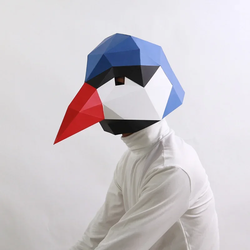 Синий зяблик птица животное маска для взрослых бумажная модель 3D Papercraft Art костюм