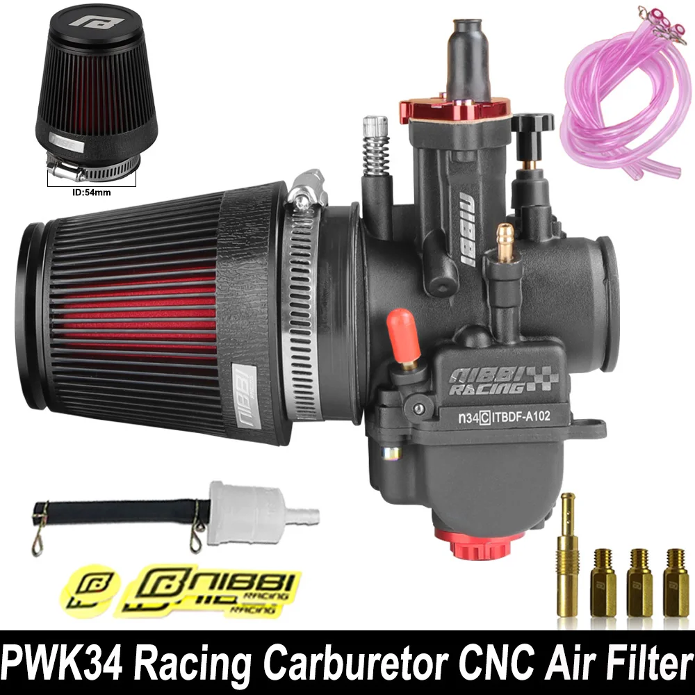 

NIBBI Высокопроизводительный мотоциклетный карбюратор с ЧПУ, комплект воздушного фильтра pwk30/32/34 мм, мощный реактивный карбюратор для Yamaha Suzuki Pitbike Motor