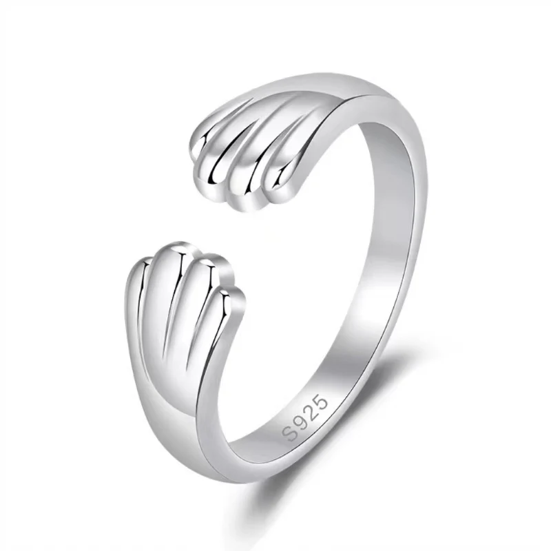 

Cat Claw S925 Sterling Silver Stray Cat With Breast Stains And Footprint Opening Ring
