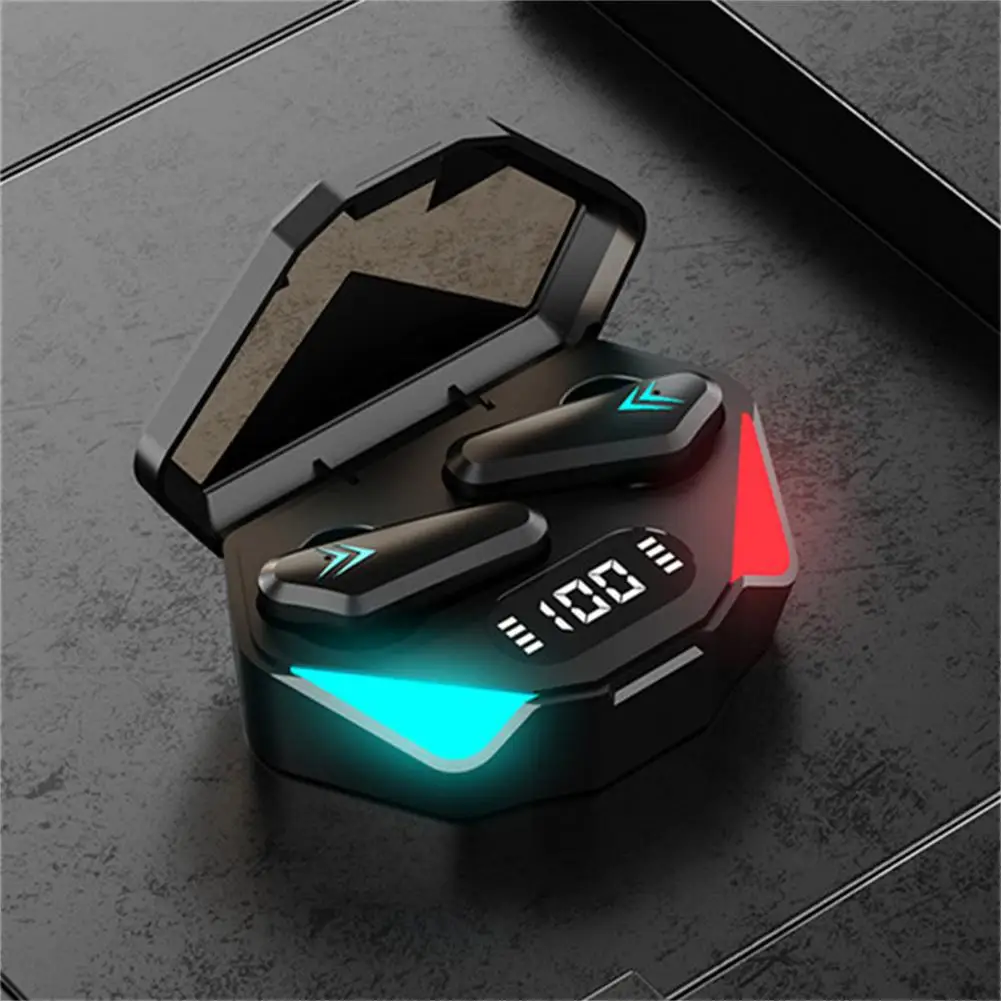 

TWS-наушники X15S игровые с низкой задержкой, совместимые с Bluetooth, гарнитура 5,0 с сенсорным цифровым дисплеем, 1 пара