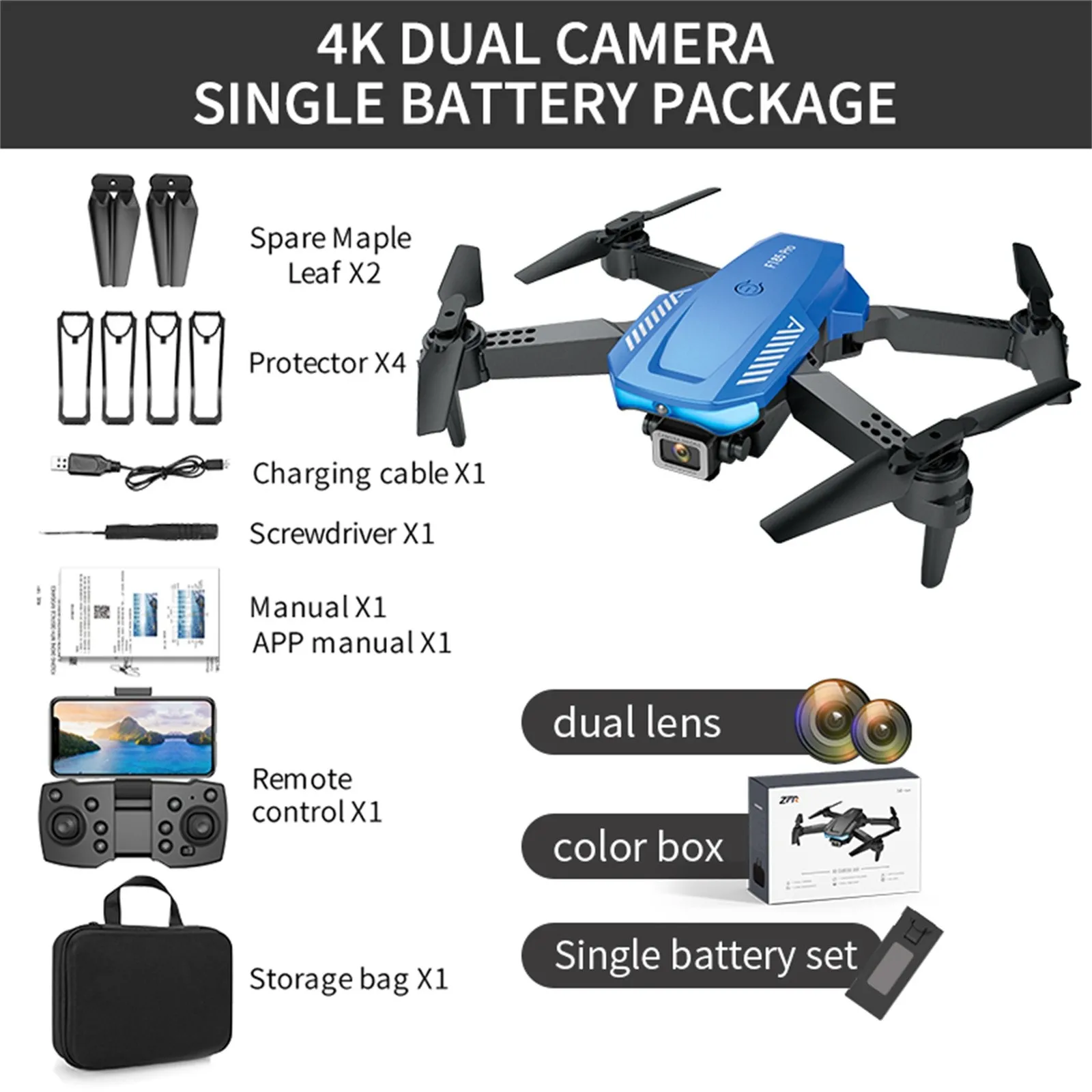 

New F185 Pro Fold Rc Drone 4k Hd Dual Camera Wifi Aerial Photography Intelligent Obstacle Avoidance Quadcopter Toy Kid's Gift