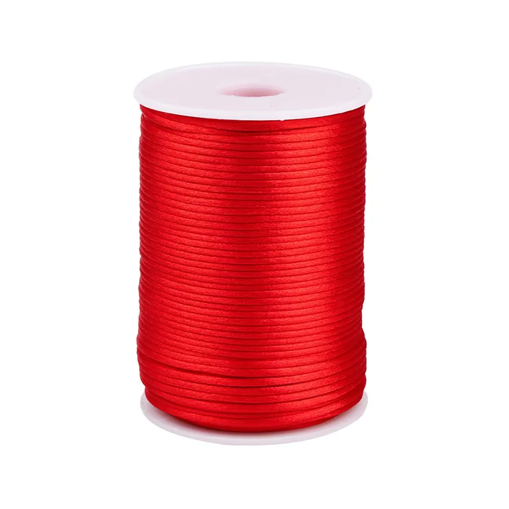 Фото 100M/ролл 1.5/2/2.5/3mm Нейлон Линия Шнур Веревка Китайский Узел Крысиный Хвост Атласные Шнуры Плетеная Строка DIY Кисточки Шамбала Нить №4