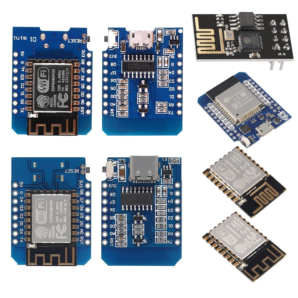 

ESP8266 ESP-12E ESP-12F ESP-01S ESP32 D1 mini CP2104 WeMos D1 Mini WIFI Development Board NodeMCU Lua IOT Board