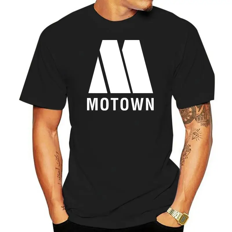Motown Records Logo Mens Black White T-Shirt Size S-3XL