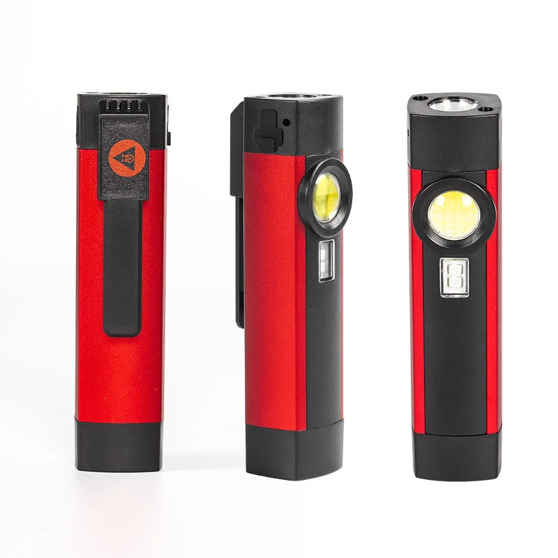Multifunctional COB XPE LED Torch Magnet UV Light Portable Handheld Work Light 5 Modes Built-in Battery Red Light Warning Light enlarge
