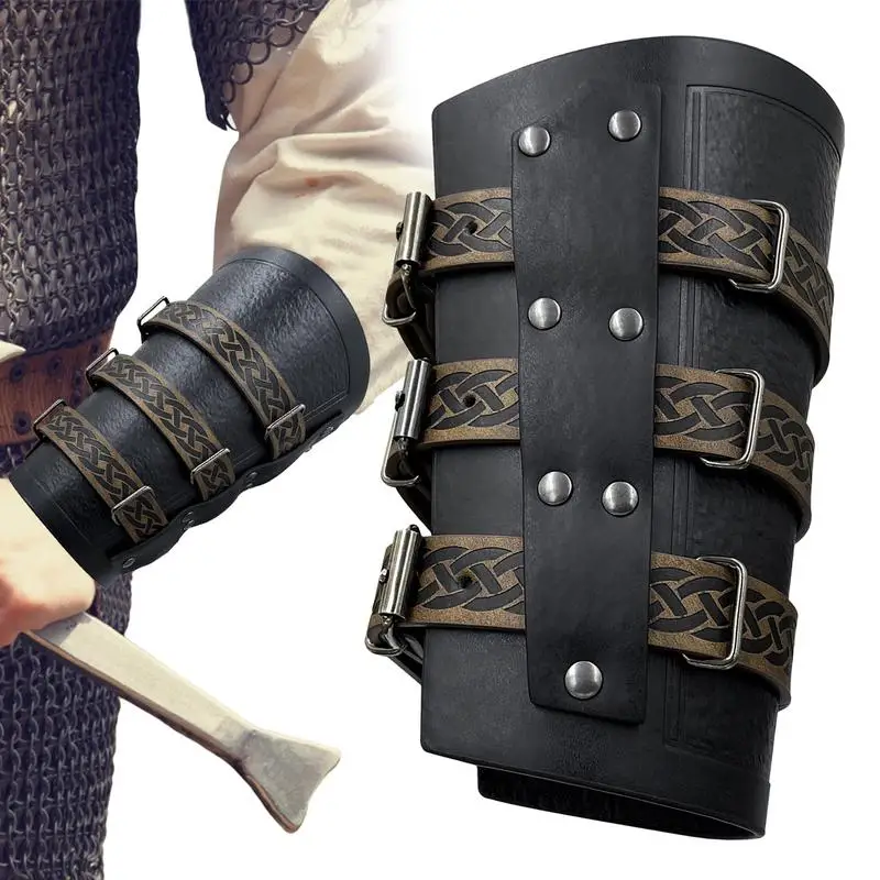 

Mercenary Faux Leather Gauntlet Faux Leather Knight Guards Faux Leather Knight Arm Guards Medieval PU Leather Accessories For