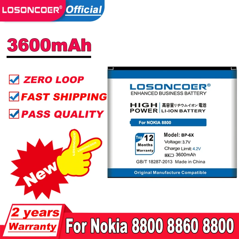 Аккумулятор 3600 мАч для Nokia XL / 4G Lumia 430X1045 N81 N82 E51 6700C 6700 7900 Classic N93 N73 8800 Sirocco/N73i S