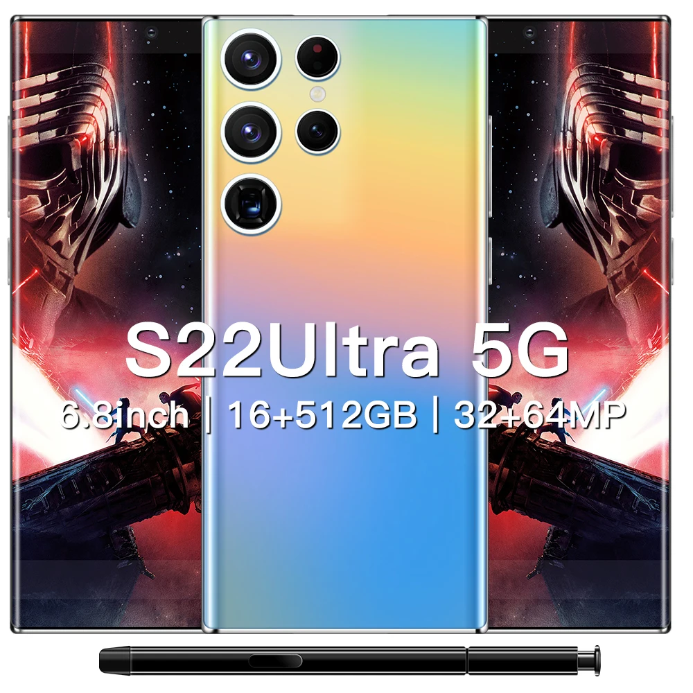

Смартфон S22, 6,8 дюйма, 6800 мАч, Android 512, 16 ГБ, ГБ