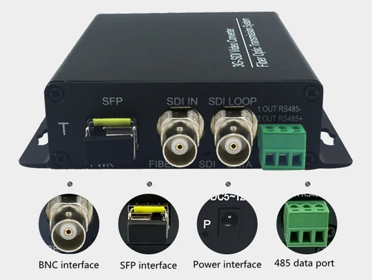 3G SDI to Fiber digital 1080P 1 CH Video converter single mode 20KM mini 3g sdi fiber