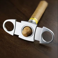 portable cigar set classic pocket cigar cutter sharp stainless steel blade guillotine puncher cutting knife accessories