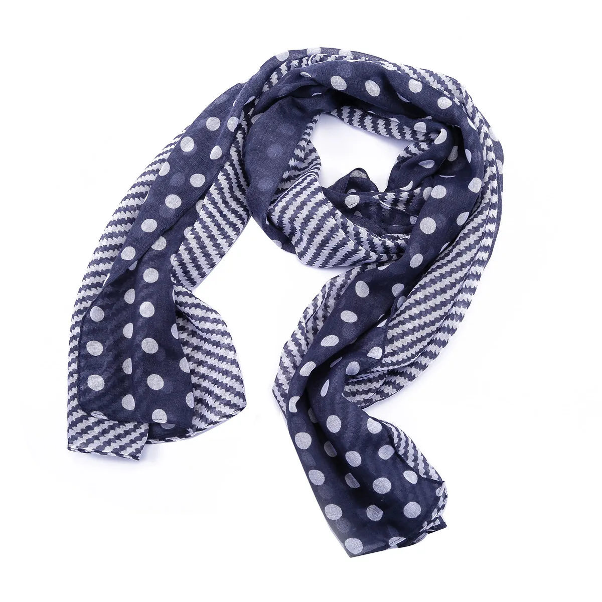 

2023 New Polka Dot Wavy Stitching Solid Color Cotton Hemp Simple And Generous Scarf