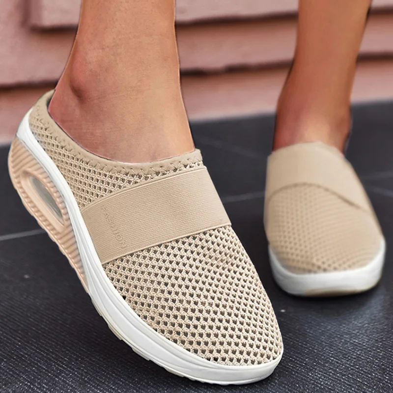 Сандалии модные сетчатые женские босоножки на толстой подошве Удобные сандалии