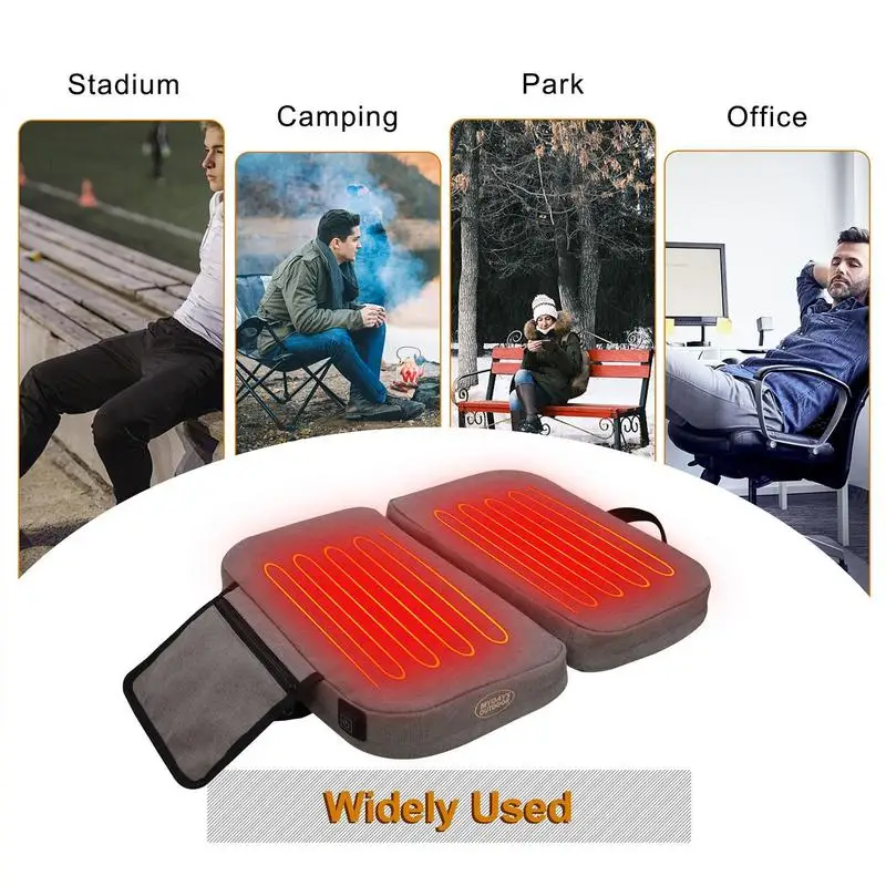 

Traveling Heated Chair Cushion Portable Heating Pad Stadium Seat Cushion Foldable Bleacher Cushion For Outdoor Sports Offices