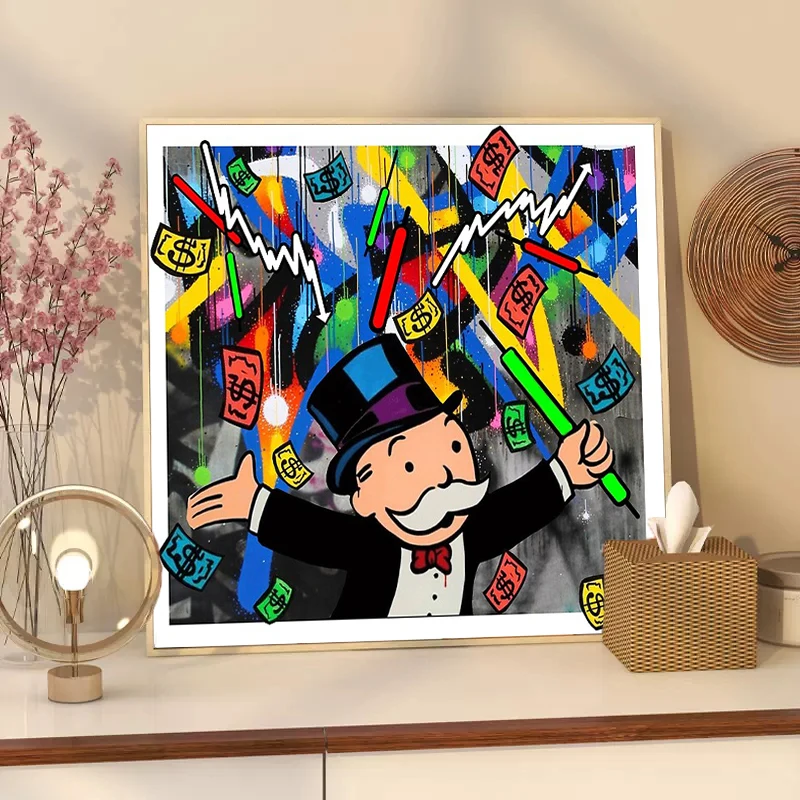 Монополия биржа долларов граффити холст фотообои для гостиной домашний декор Монополия биржа долларов граффити холст фотообои для гостиной домашний декор