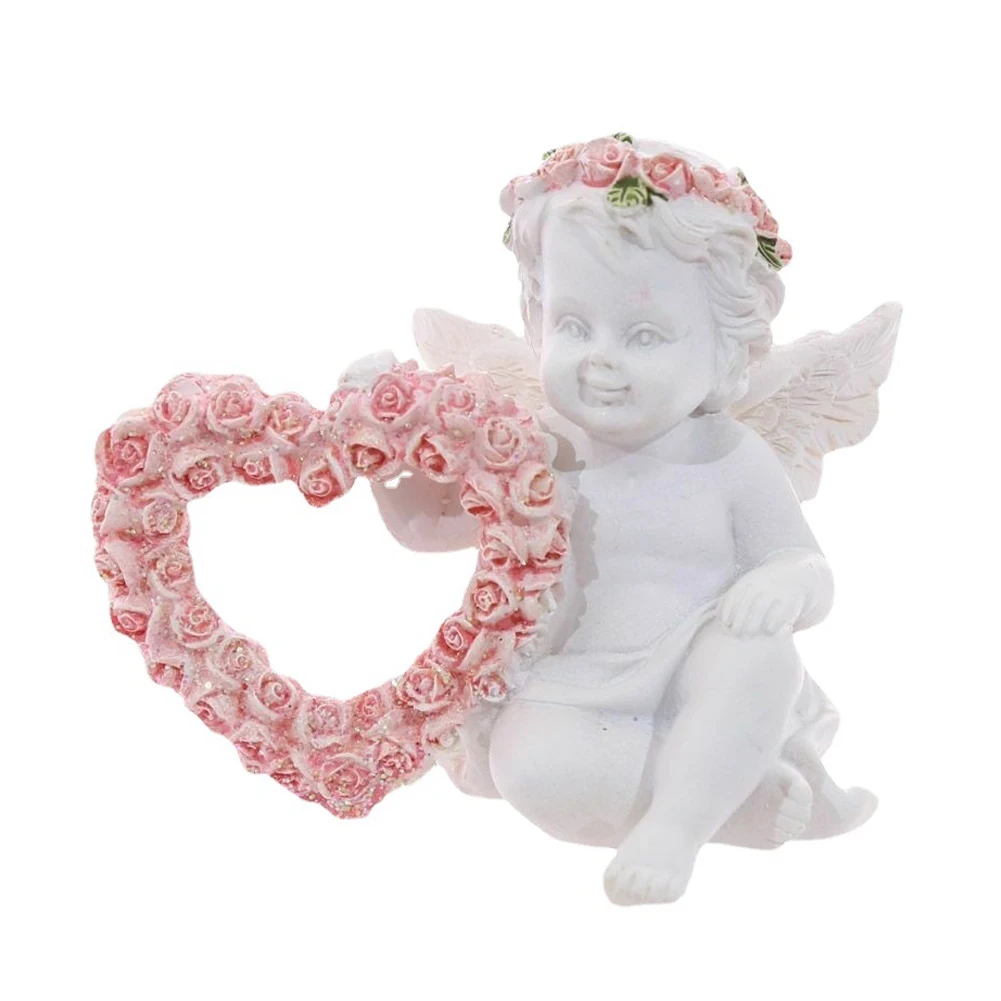 

1 Pair European Style Retro Fairy Rose Angel Ornaments Statue Resin Lovely Ornaments Home Decoration Accessories Gifts